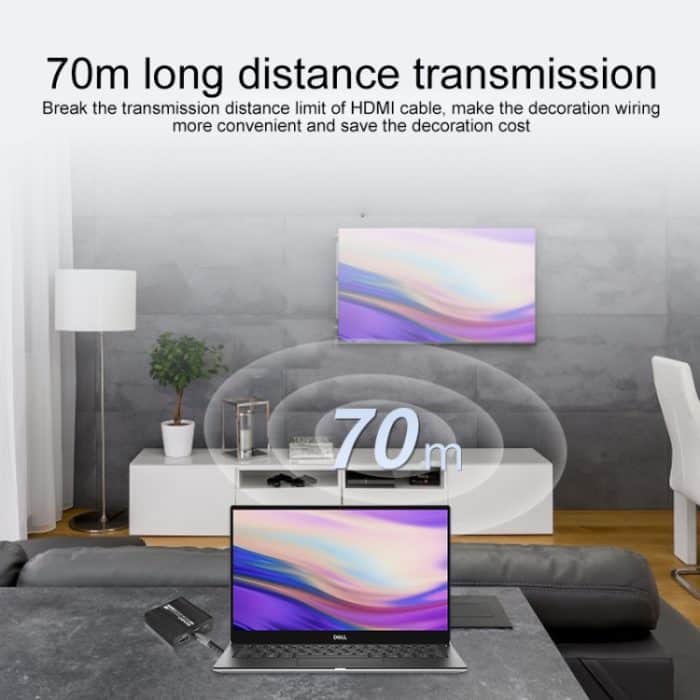 Measy ET100 HDMI Extender Sender + Empfänger Konverter Ethernet-Kabel, Übertragungsentfernung: 70 m, 1080P 70m – Bild 7