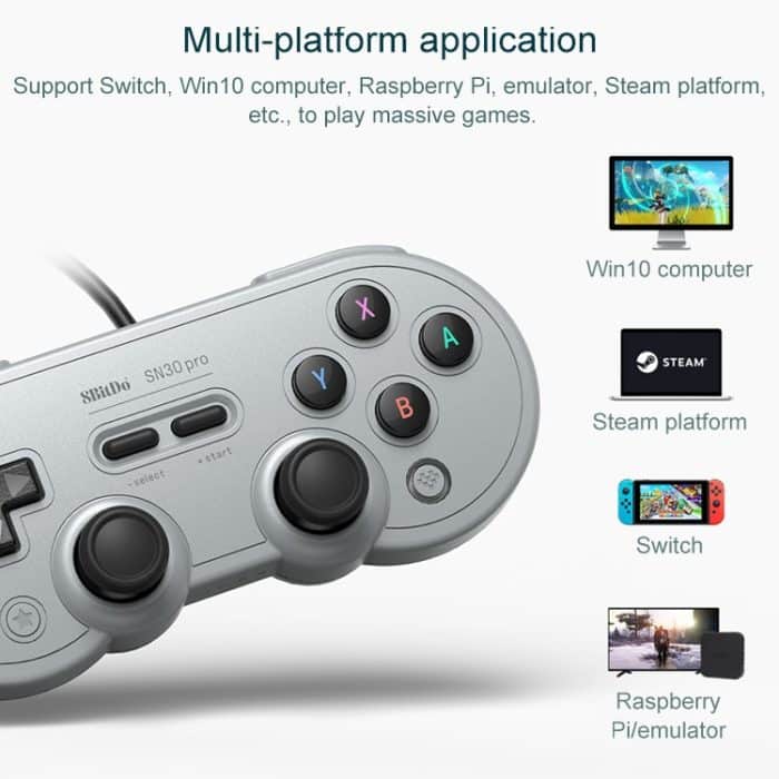 8 Bitdo SN30 pro USB-Gamepad-Joystick für Swith / Steam / PC (grau) – Bild 4