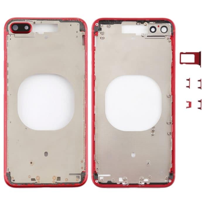 IP8P0204R-2.jpg Transparente Rückseite mit Kameraobjektiv, SIM-Kartenfach und Seitentasten für iPhone 8 Plus, For iPhone 8 Plus (Transparent Back), For iPhone 8 Plus (Transparent White), For iPhone 8 Plus(Transparent Gold), For iPhone 8 Plus(Transparent Red) – Bild 1