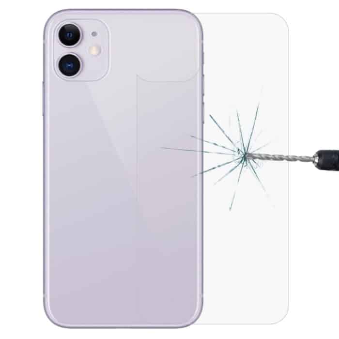 IP8P0241.jpg Für iPhone 11 9H 2.5D Halbbildschirm Transparentes Handy Gehärtete Glasfolie Rückfolie – Bild 1