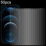 Für iPhone 12 Pro Max 50 Stück 0,26 mm 9H 2,5 D gehärtete Glasfolie (geschlitzt)