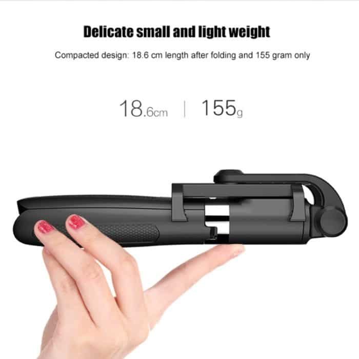 2 in 1 faltbares Bluetooth-Auslöser-Fernbedienungs-Selfie-Stick-Stativ für iPhone und Android-Telefone, L01 – Bild 3