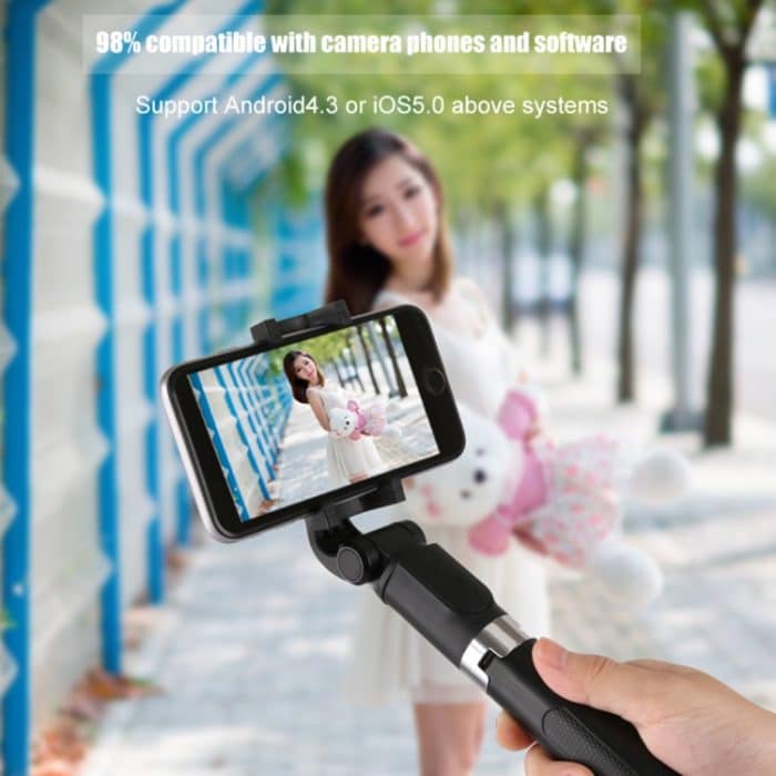 2 in 1 faltbares Bluetooth-Auslöser-Fernbedienungs-Selfie-Stick-Stativ für iPhone und Android-Telefone, L01 – Bild 10