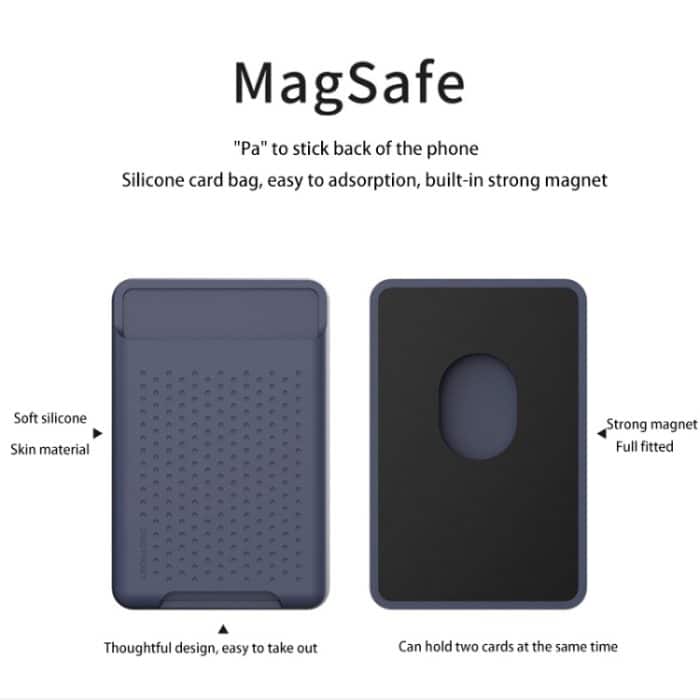 Für iPhone 13-Serie / iPhone 12-Serie Silikon-Brieftaschen-Beutel-Kartenetui Anti-Entmagnetisierungs-Kartenhalter Magsafing-Magnetaufkleber – Bild 3