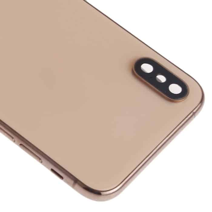 Baugruppe der rückseitigen Batterieabdeckung (mit seitlichen Tasten, Lautsprecher, Klingelton, Motor, Kameraobjektiv, Kartenfach, Ein-/Aus-Taste, Lautstärketaste, Ladeanschluss, Signal-Flexkabel und kabellosem Lademodul) für iPhone XS... – Bild 4