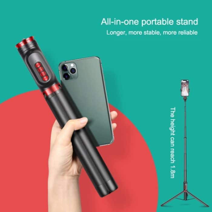 Aluminiumlegierung Handy Bluetooth Selfie Stick Live Floor Stativhalterung, Höhe: 1,8m – Bild 6