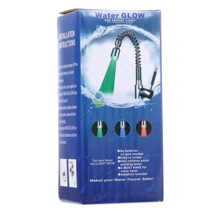 SDF-B6 1 LED-ABS-Temperatursensor 3-farbig LED-Wasserhahn Licht Wasser Glow-Dusche, Größe: 58 x 24mm, Schnittstelle: 22mm (Silber) – Bild 6