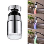 SDF-B9 1 LED-ABS-Temperatursensor 3-farbig LED-Wasserhahn Licht Wasser Glow Dusche, Größe: 58 x 28mm, Schnittstelle: 22mm (Silber)