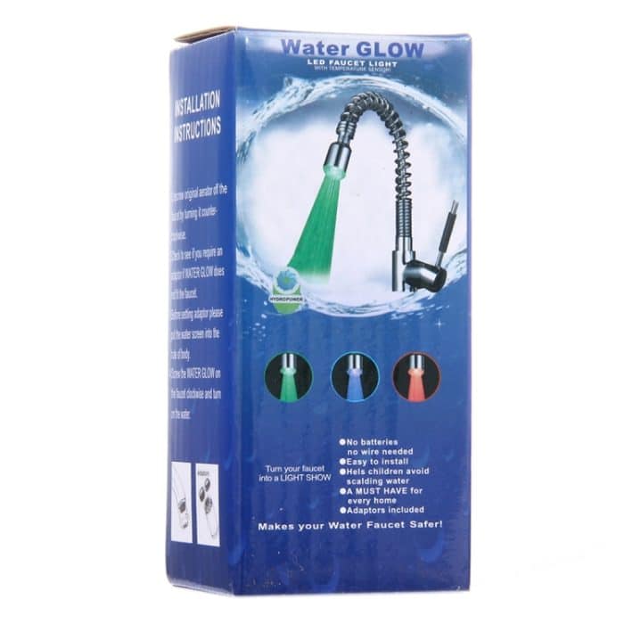 SDF-B6 1 LED ABS Bunte Änderung LED-Wasserhahn Licht Wasser Glow Dusche, Größe: 58 x 24mm, Schnittstelle: 22mm (Silber) – Bild 3