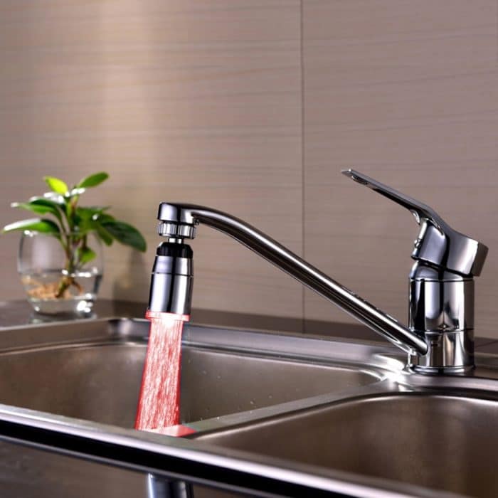 SDF-B9 1 LED ABS Bunte Änderung LED-Wasserhahn Licht Wasser Glow Dusche, Größe: 58 x 28mm, Schnittstelle: 22mm (Silber) – Bild 6