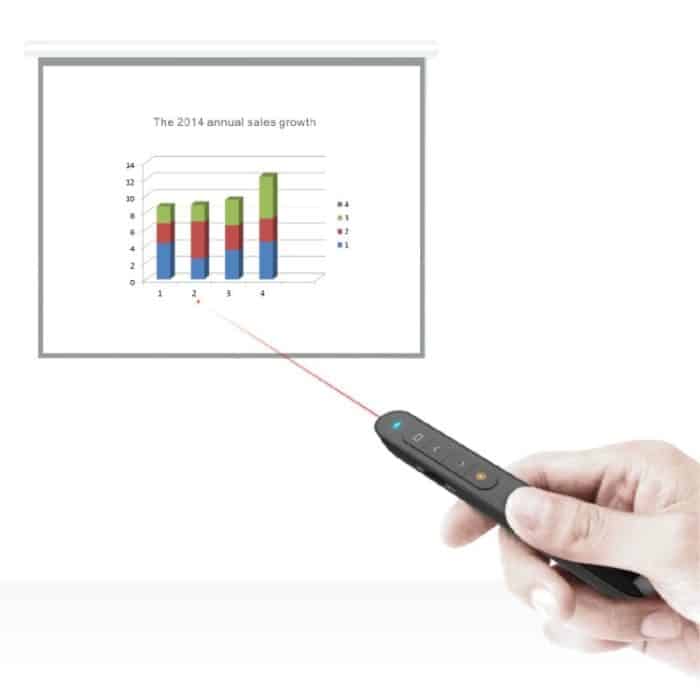 Doosl DSIT001 2.4GHz Aktualisierte Version Powerpoint-Präsentation Fernbedienung Multifunktionaler Laserpointer für Multimedia, Steuerungsabstand: 100 m – Bild 7