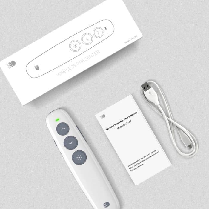 Doosl DSIT007 2,4 GHz wiederaufladbare Powerpoint-Präsentation Drahtloser Cliker-Fernbedienungsstift, Steuerentfernung: 100 m (weiß) – Bild 8