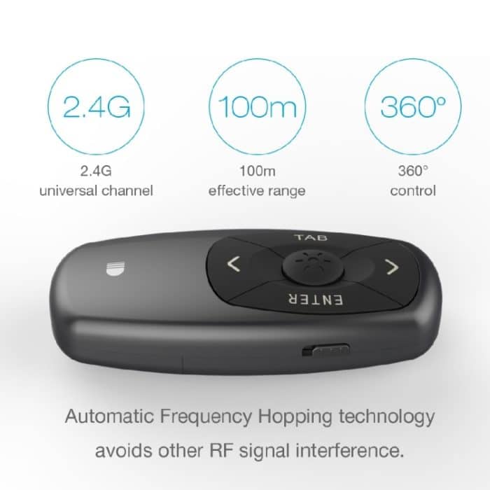 Doosl DSIT011 Wiederaufladbare 2,4-GHz-Mini-PowerPoint-Präsentation Fernbedienung, Steuerungsabstand: 100 m (schwarz) – Bild 5