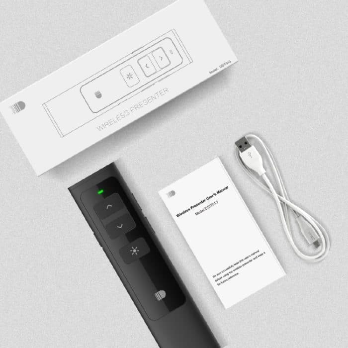 Doosl DSIT013 2,4 GHz wiederaufladbare PowerPoint-Präsentation Fernbedienung Multifunktionaler Laserpointer für PowerPoint / Keynote / Prezi, Kontrollentfernung: 100 m (schwarz) – Bild 11