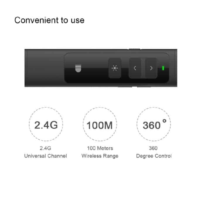 Doosl DSIT013 2,4 GHz wiederaufladbare PowerPoint-Präsentation Fernbedienung Multifunktionaler Laserpointer für PowerPoint / Keynote / Prezi, Kontrollentfernung: 100 m (schwarz) – Bild 7