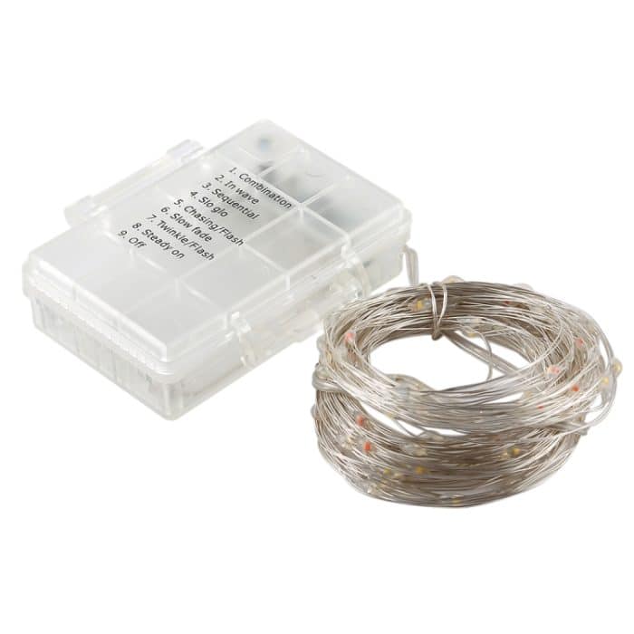 50 LEDs, 3 x AA-Batterien, Box, Lichterkette, dekoratives Licht mit Fernbedienung, DC 5 V, Blue Light/Remote Control, Colorful Light/Remote Control, White Light/Remote Control, Warm White/Remote Control – Bild 2