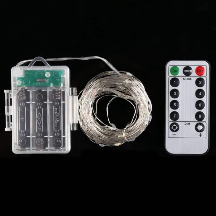 50 LEDs, 3 x AA-Batterien, Box, Lichterkette, dekoratives Licht mit Fernbedienung, DC 5 V, Blue Light/Remote Control, Colorful Light/Remote Control, White Light/Remote Control, Warm White/Remote Control – Bild 5