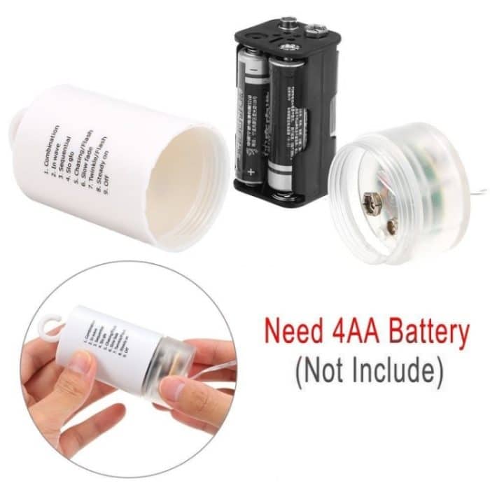 150 LEDs Batteriebox LED Dekoleuchte mit Fernbedienung, 30CM Colorful Light, 30CM White Light, 30CM Warm White – Bild 6