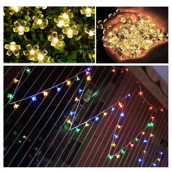 3m 20 LEDs Kirschblüten-Weihnachtsdekorationslicht, batteriebetrieben, 3m Colorful Light, 3m Warm White Light – Bild 5