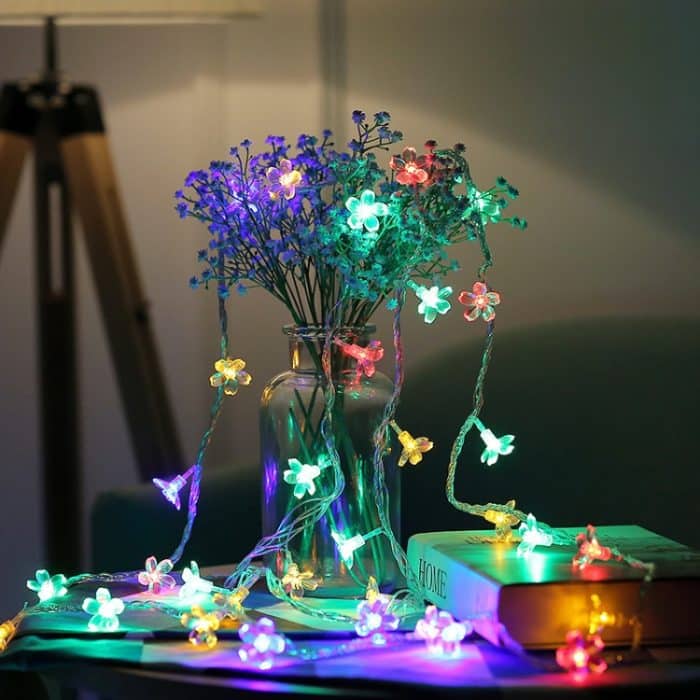 5m 50 LEDs Kirschblüten-Weihnachtsdekorationslicht, batteriebetrieben, 6m Colorful Light, 6m Warm White Light – Bild 2