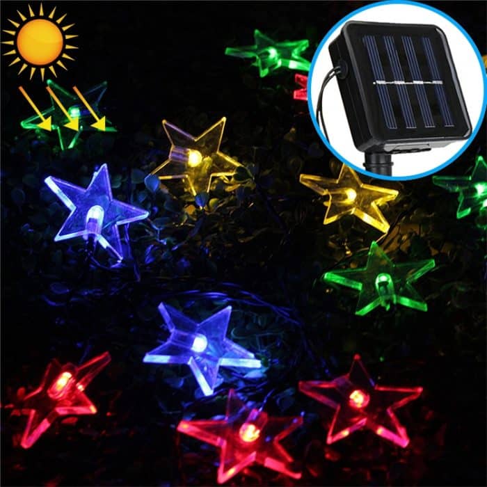 Sternförmige 20 LEDs Outdoor Garten Weihnachtsfest Dekoration Solar Lampenkette – Bild 1