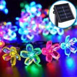 Pfirsichblüten-Form, 50 LEDs, für den Außenbereich, Garten, wasserdicht, Weihnachten, Frühling, Festival, Dekoration, Solar-Lampenkette – Bild 6