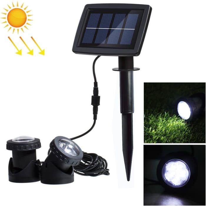 Zwei Köpfe LED Outdoor Wasserdicht Solar Unterwasserscheinwerfer Flutlicht – Bild 1