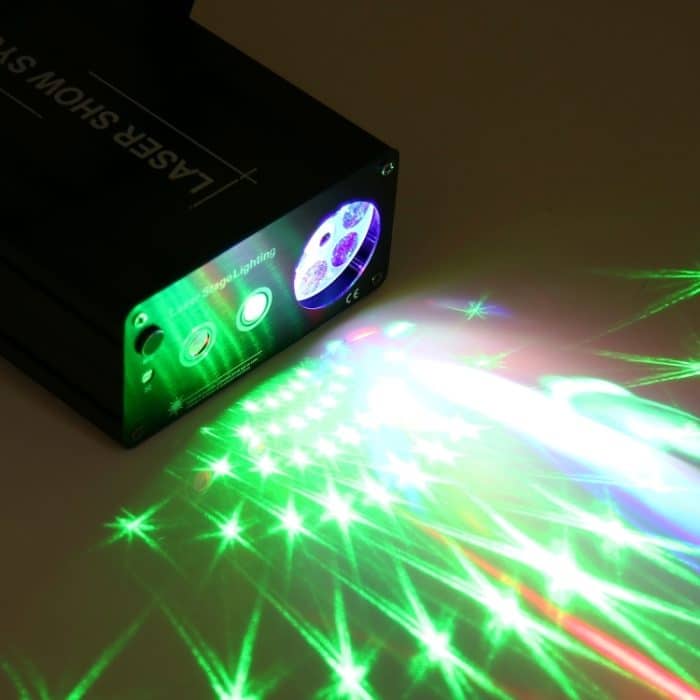 20W bunte Lichtlaser-Schneeflockenprojektorlampe, 6 LEDs Indoor Bühnendekoration Atmosphärenlicht mit Halter / Auto Run / Sound Control, AC 110-240V – Bild 7