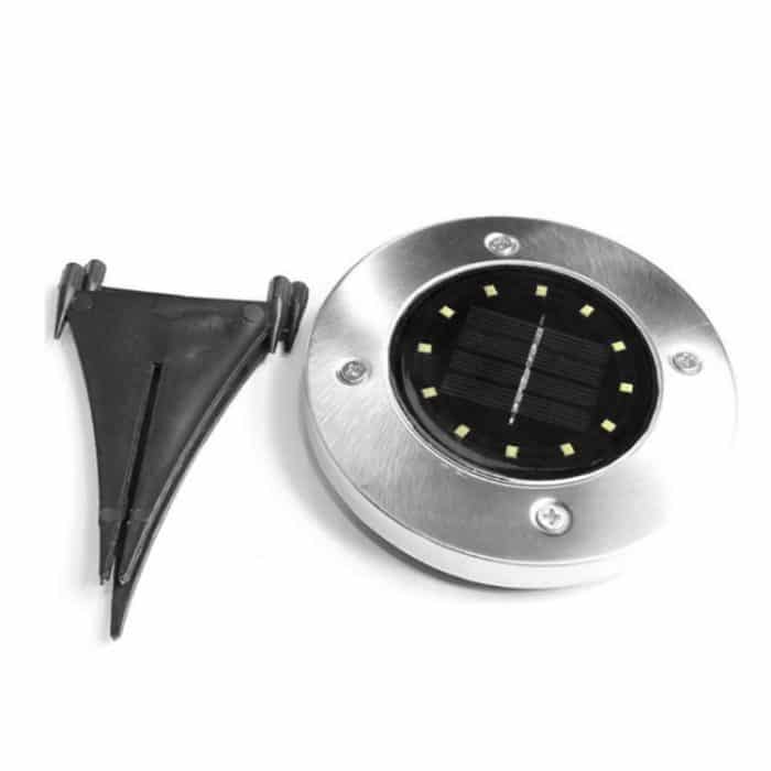 2 Stück 12 LEDs, solarbetriebene Erdleuchte, IP65, wasserdicht, für den Außenbereich, Garten, Straßenlaterne, 12 LEDs – Bild 4