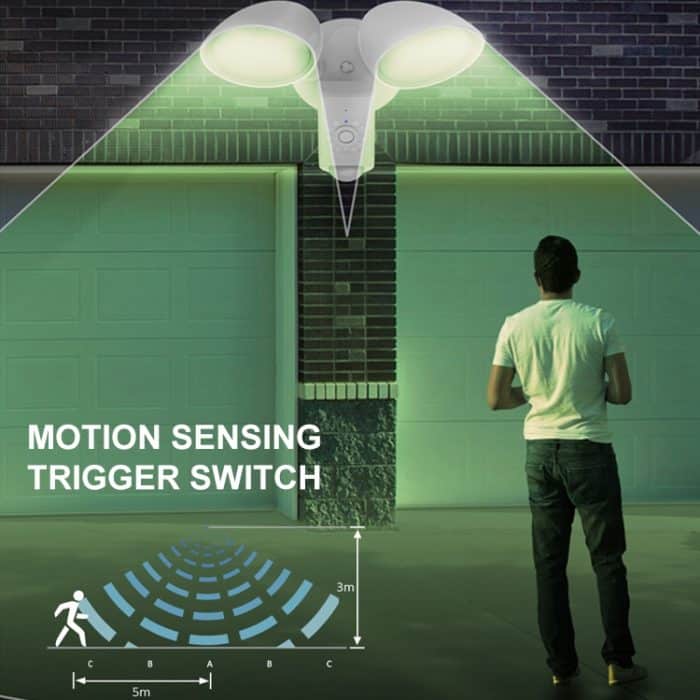 20-W-LED-Außenfluter mit intelligentem Sensor und 1080P-Überwachungskamera, 5000K weißes Licht, 5000K – Bild 6