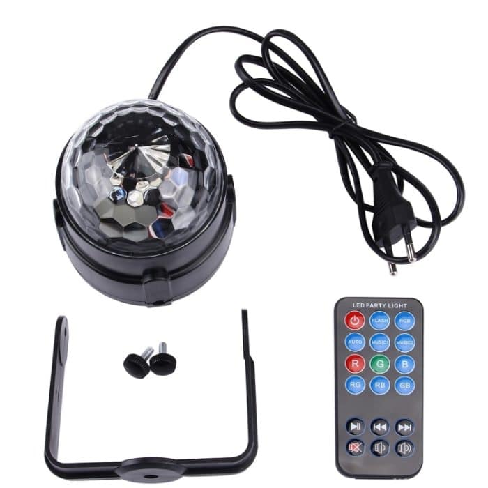 1W x 3 Mini rotierendes Magic Ball LED Bühnenlicht, mit Fernbedienung, US / EU-Stecker – Bild 8