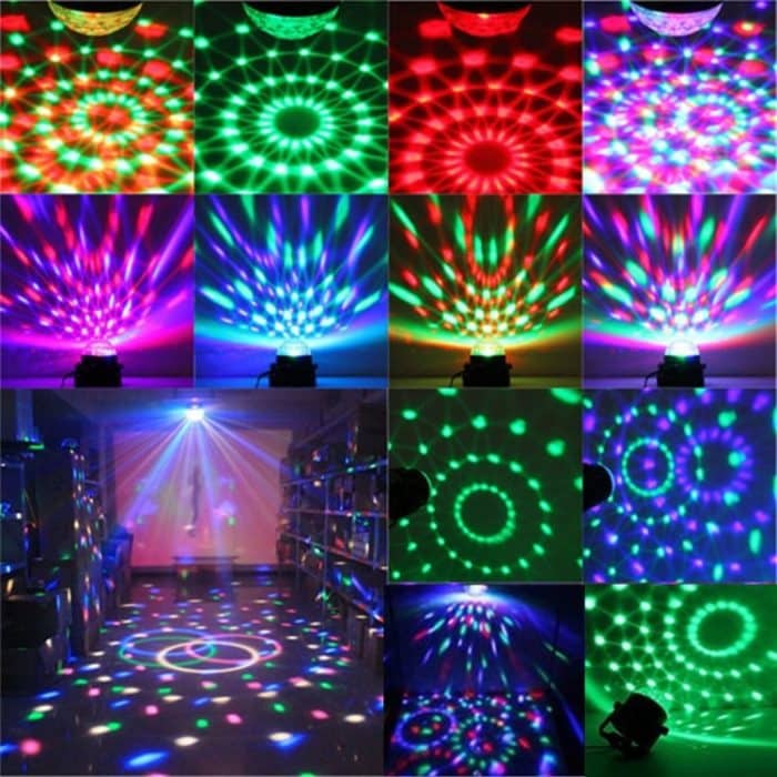 1W x 3 Mini rotierendes Magic Ball LED Bühnenlicht, mit Fernbedienung, US / EU-Stecker – Bild 10