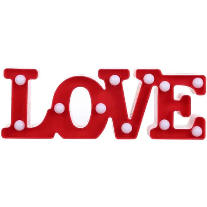 2 x AA-Batterien betriebene Party-, Festival-, Tisch- und Hochzeitslampen-Nachtlicht, LOVE(Red), LOVE(White) – Bild 2