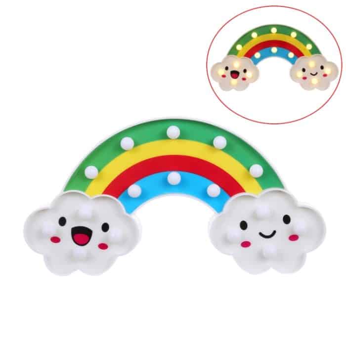 Kreative Regenbogenform Warmweißes LED-Dekorationslicht, 2 x AA Batterien Powered Party Festival Tischhochzeitslampe Nachtlicht – Bild 1