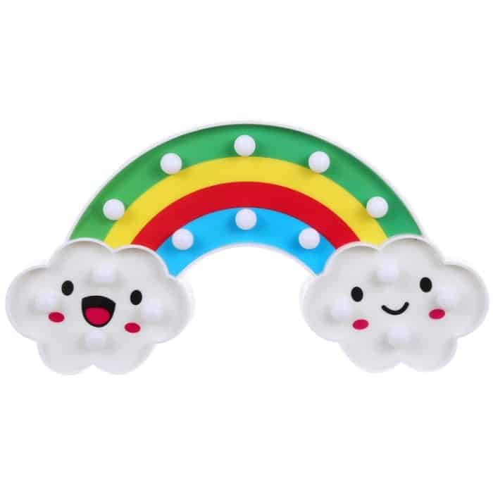 Kreative Regenbogenform Warmweißes LED-Dekorationslicht, 2 x AA Batterien Powered Party Festival Tischhochzeitslampe Nachtlicht – Bild 2