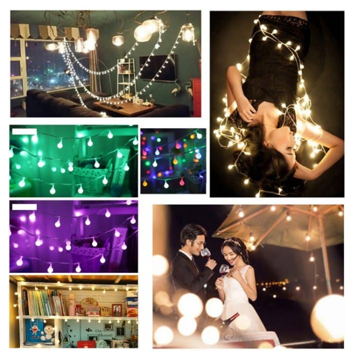 40 LEDs, 3 x AA-Batterien, betriebene Lichterkette mit 3 Modi, DC 4,5 V, 4m Blue Light, 4m Colorful Light, 4m Green Light, 4m Purple Light, 4m Red Light, 4m White Light, 4m Warm White – Bild 7