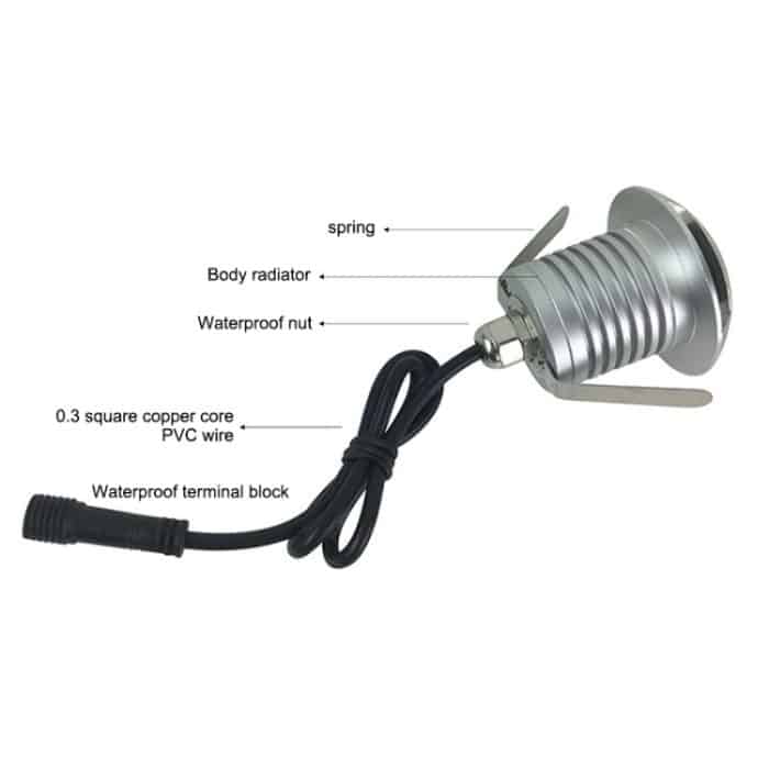 3W LED Embedded Polarized Buried Lampe IP67 Wasserdichte Schildkrötenpanzerlampe Gartenleuchte für den Außenbereich, weißes Licht 6000K Q3 Dreiwegelampe – Bild 3