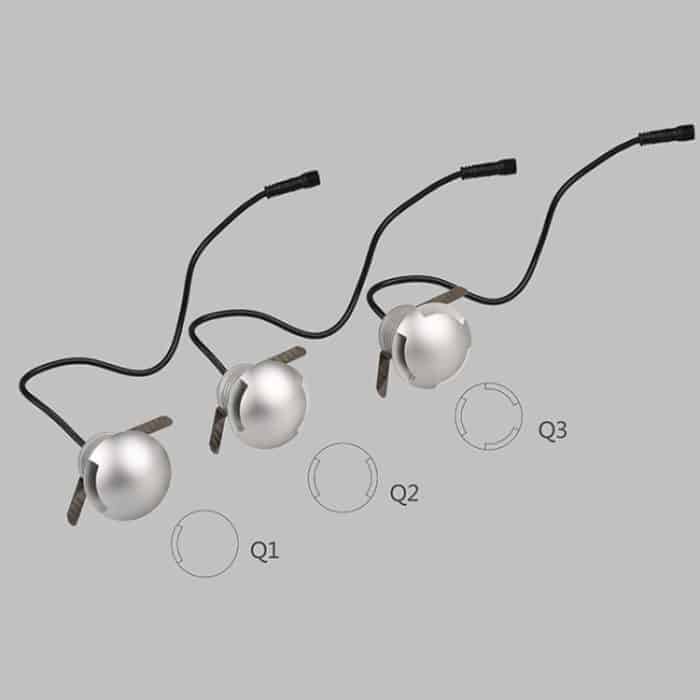 3W LED Embedded Polarized Buried Lampe IP67 Wasserdichte Schildkrötenpanzerlampe Gartenleuchte für den Außenbereich, weißes Licht 6000K Q3 Dreiwegelampe – Bild 4