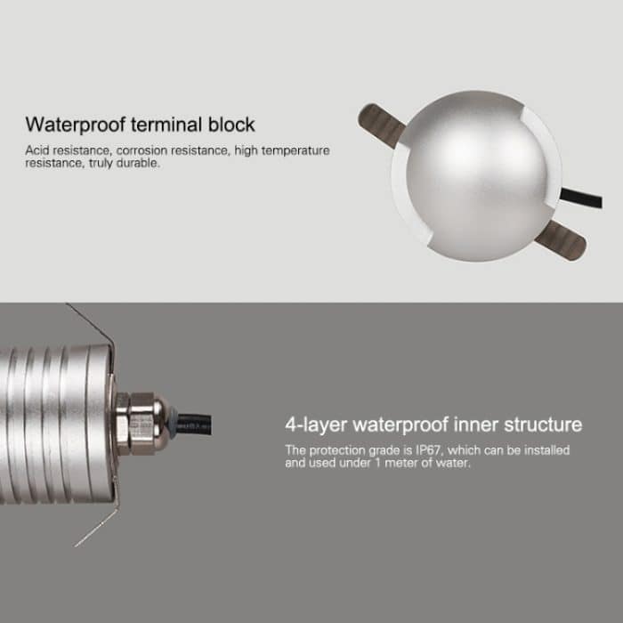 3W LED Embedded Polarized Buried Lampe IP67 Wasserdichte Schildkrötenpanzerlampe Garten-Gartenlampe im Freien, rot / blau / grünes Licht Q3 Drei-Wege-Licht – Bild 5