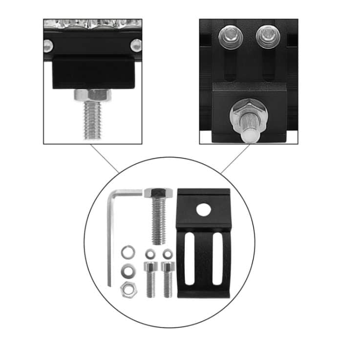 7 Zoll 18W 1800LM 3-reihige LED-Lichtleiste Arbeitsüberholung Offroad-Fahrzeuglampe Dachleiste – Bild 5