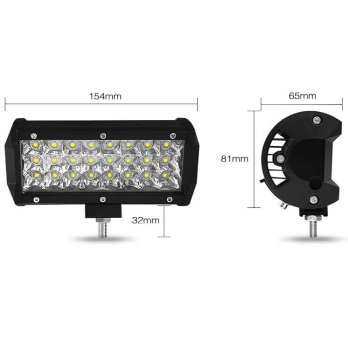 7 Zoll 18W 1800LM 3-reihige LED-Lichtleiste Arbeitsüberholung Offroad-Fahrzeuglampe Dachleiste – Bild 6