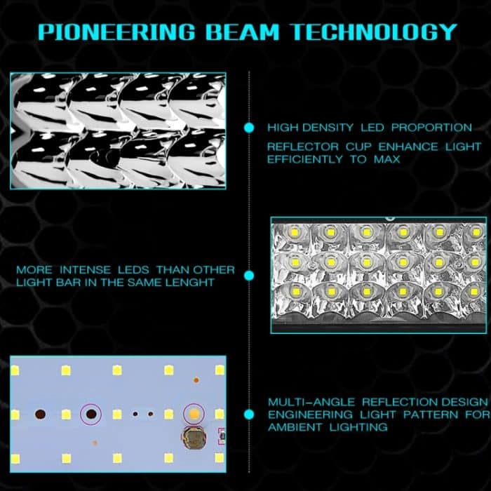 7 Zoll 18W 1800LM 3-reihige LED-Lichtleiste Arbeitsüberholung Offroad-Fahrzeuglampe Dachleiste – Bild 8