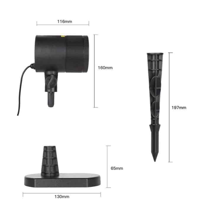 Blinblin CMF-A103 3W IP65 Wasserdichtes ABS Shell Landschaftslicht, Dynamische rote + grüne Laser Mini-Außenleuchte – Bild 5
