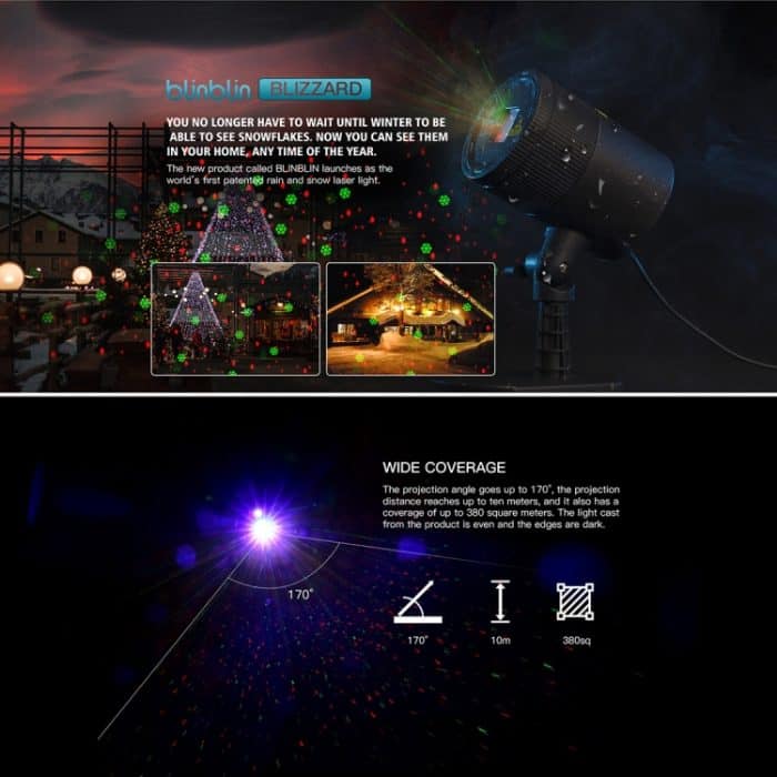 Blinblin CMF-A103 3W IP65 Wasserdichtes ABS Shell Landschaftslicht, Dynamische rote + grüne Laser Mini-Außenleuchte – Bild 7