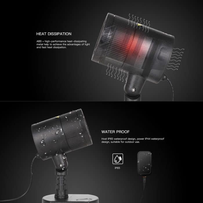 Blinblin CMF-A103 3W IP65 Wasserdichtes ABS Shell Landschaftslicht, Dynamische rote + grüne Laser Mini-Außenleuchte – Bild 9