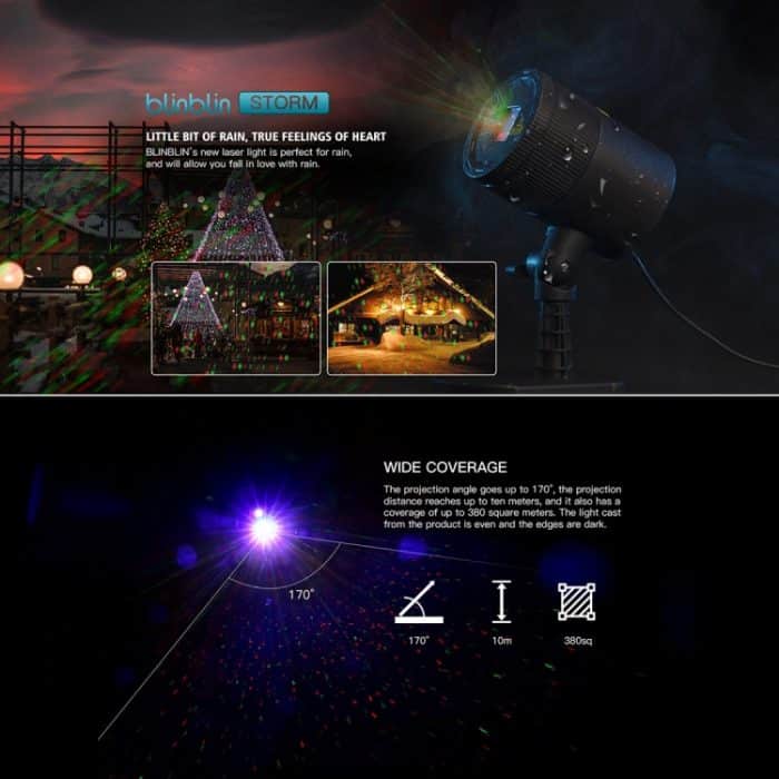 Blinblin CMF-A101 IP65 Wasserdichtes ABS Shell Landschaftslicht, Dynamische rote + grüne Laser Mini-Außenleuchte – Bild 6