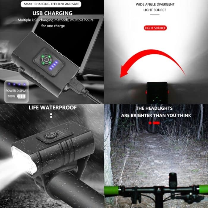 BK02 1000LM wiederaufladbares Micro-USB-Fahrradlicht, Micro USB – Bild 6