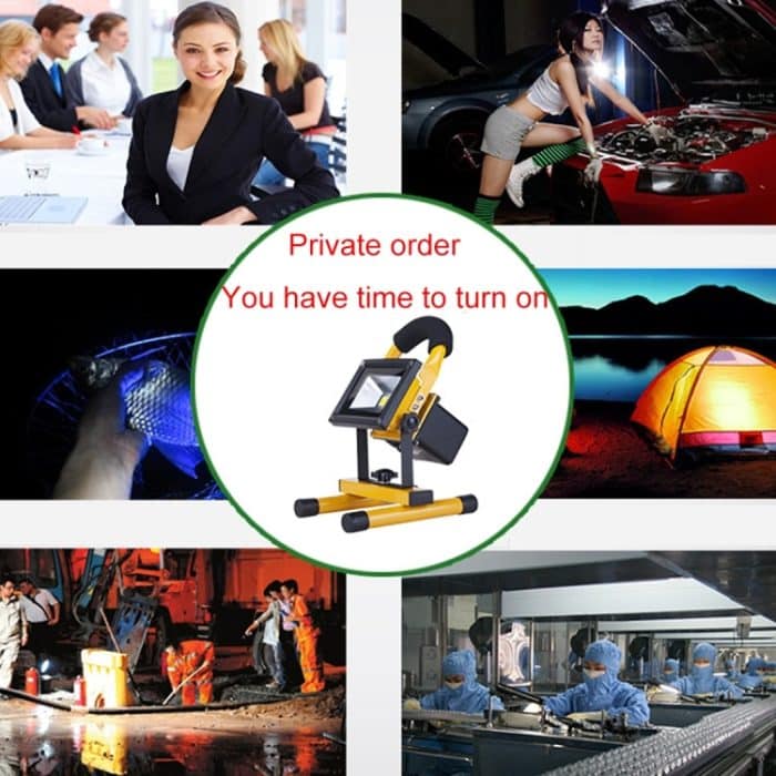 30W IP65 Wasserdichtes COB LED wiederaufladbares Flutlicht, 2650LM 6000-6500K mit Autoladegerät, AC 85-265V – Bild 9
