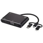 3 in 1 8-polig + Micro-USB + Typ C zu AV + HDMI + VGA 15-poliger HD-Screen-Player-Adapterkonverter mit Audio