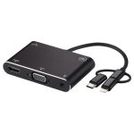 3 in 1 8-polig + Micro-USB + Typ C zu AV + HDMI + VGA 15-poliger HD-Screen-Player-Adapterkonverter mit Audio – Bild 3